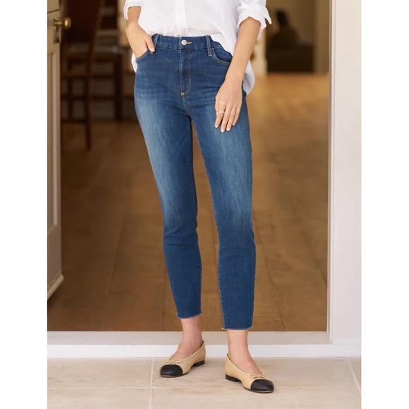 Frank & Eileen Sligo Italian Power Denim 1999 Wash Blue Cropped Jeans 29 Preppy - Picture 3 of 12